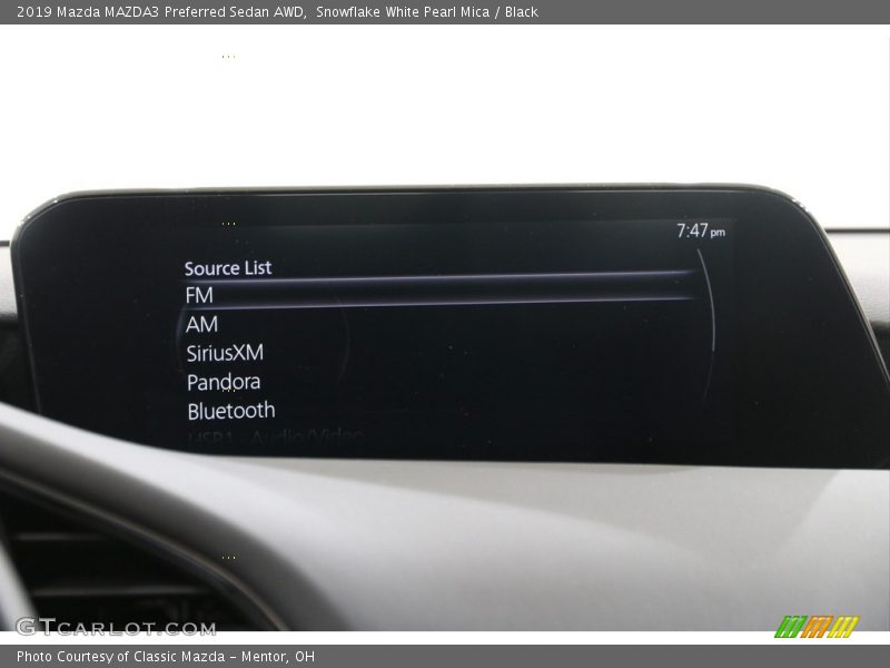 Snowflake White Pearl Mica / Black 2019 Mazda MAZDA3 Preferred Sedan AWD