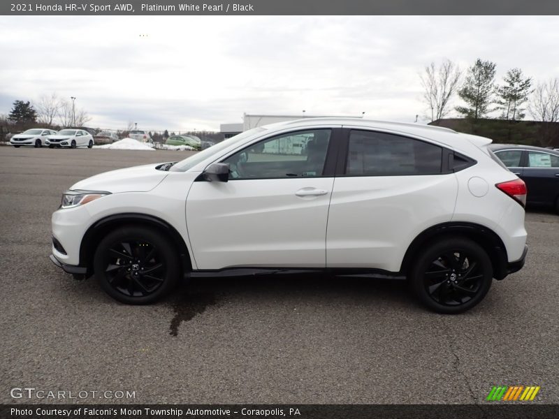 Platinum White Pearl / Black 2021 Honda HR-V Sport AWD