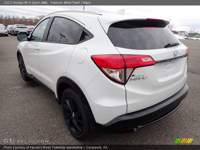 Platinum White Pearl / Black 2021 Honda HR-V Sport AWD
