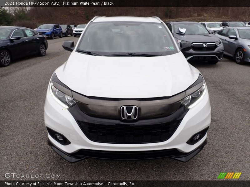 Platinum White Pearl / Black 2021 Honda HR-V Sport AWD