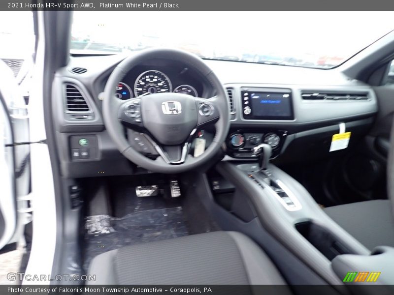 Platinum White Pearl / Black 2021 Honda HR-V Sport AWD