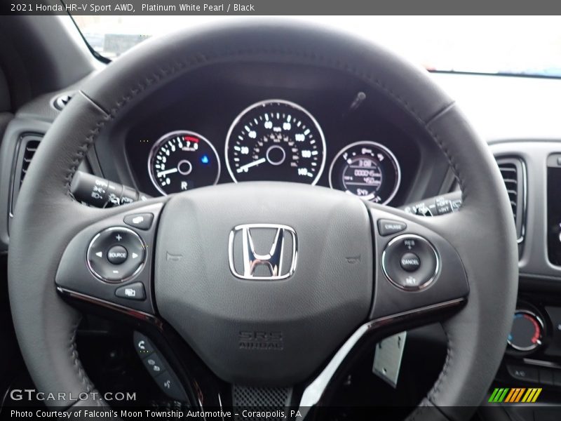 Platinum White Pearl / Black 2021 Honda HR-V Sport AWD