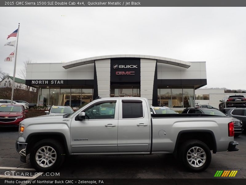 Quicksilver Metallic / Jet Black 2015 GMC Sierra 1500 SLE Double Cab 4x4