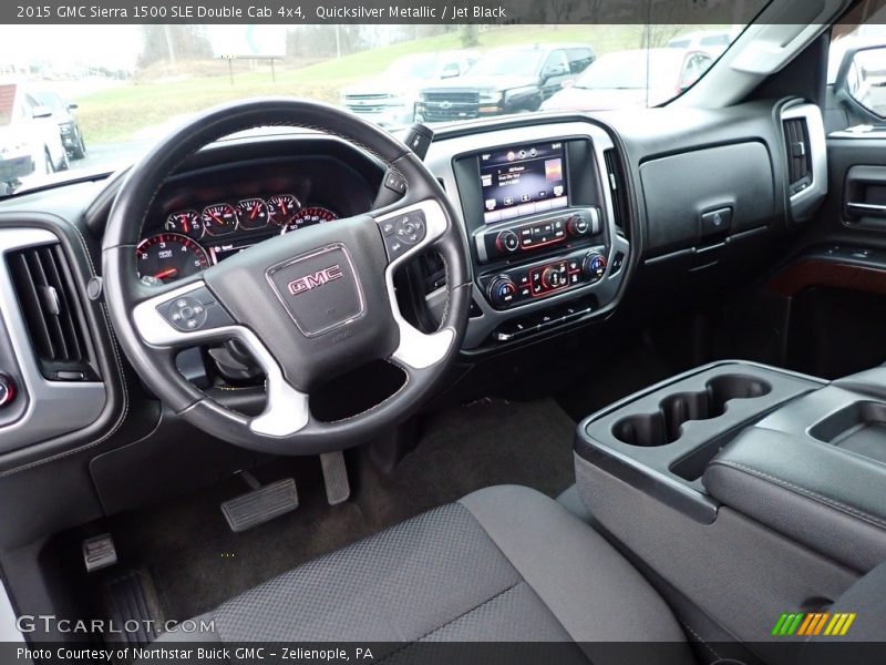 Quicksilver Metallic / Jet Black 2015 GMC Sierra 1500 SLE Double Cab 4x4