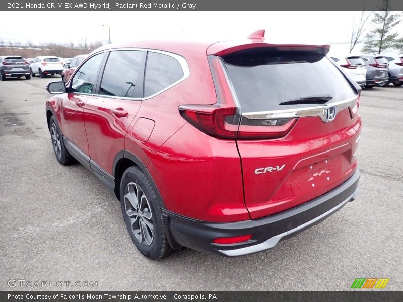 Radiant Red Metallic / Gray 2021 Honda CR-V EX AWD Hybrid