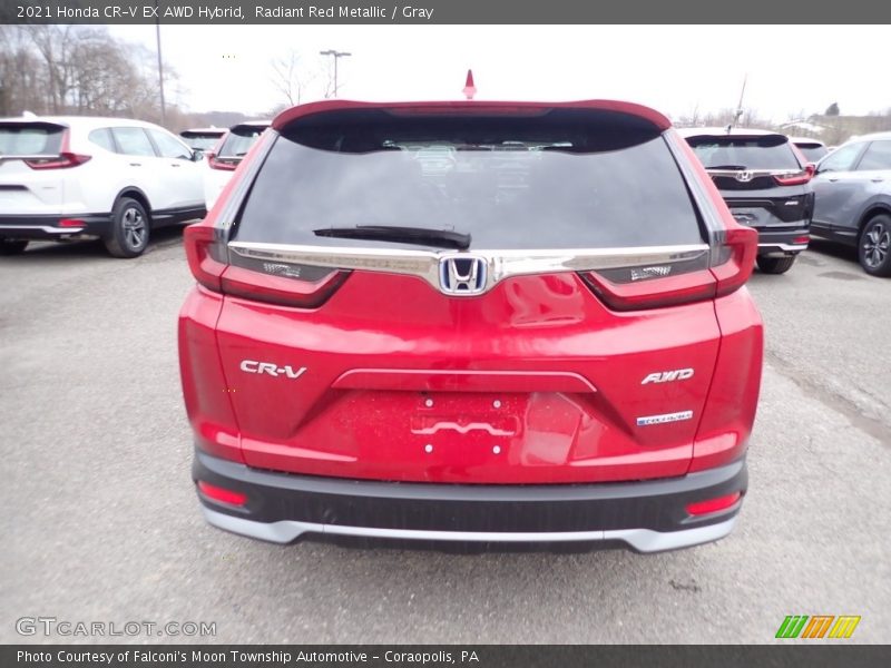 Radiant Red Metallic / Gray 2021 Honda CR-V EX AWD Hybrid