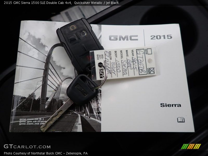 Quicksilver Metallic / Jet Black 2015 GMC Sierra 1500 SLE Double Cab 4x4