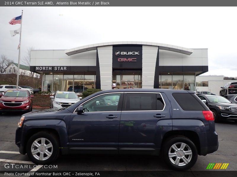 Atlantis Blue Metallic / Jet Black 2014 GMC Terrain SLE AWD