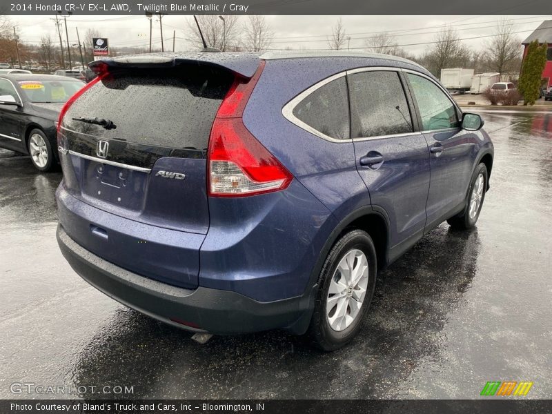 Twilight Blue Metallic / Gray 2014 Honda CR-V EX-L AWD