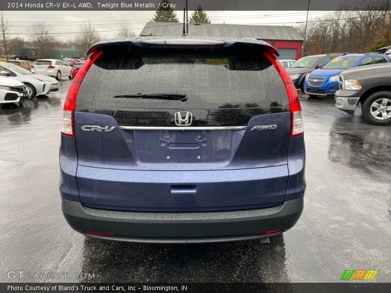 Twilight Blue Metallic / Gray 2014 Honda CR-V EX-L AWD