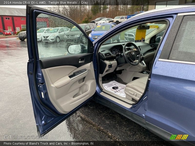 Twilight Blue Metallic / Gray 2014 Honda CR-V EX-L AWD