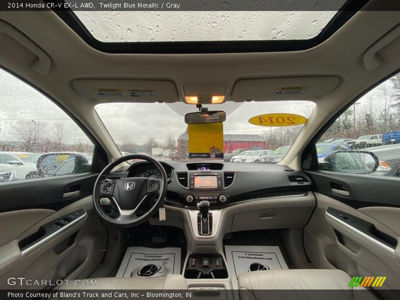 Twilight Blue Metallic / Gray 2014 Honda CR-V EX-L AWD