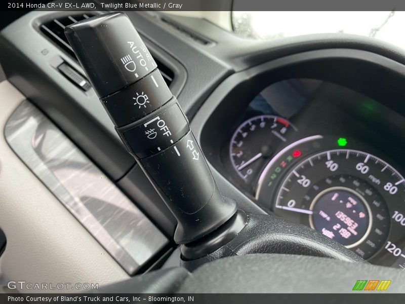 Twilight Blue Metallic / Gray 2014 Honda CR-V EX-L AWD