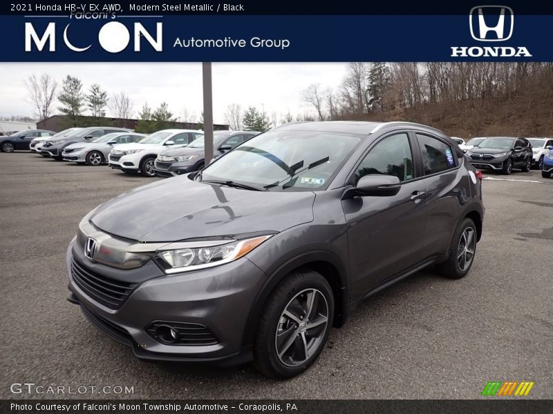 Modern Steel Metallic / Black 2021 Honda HR-V EX AWD