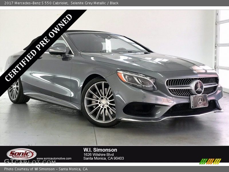Selenite Grey Metallic / Black 2017 Mercedes-Benz S 550 Cabriolet