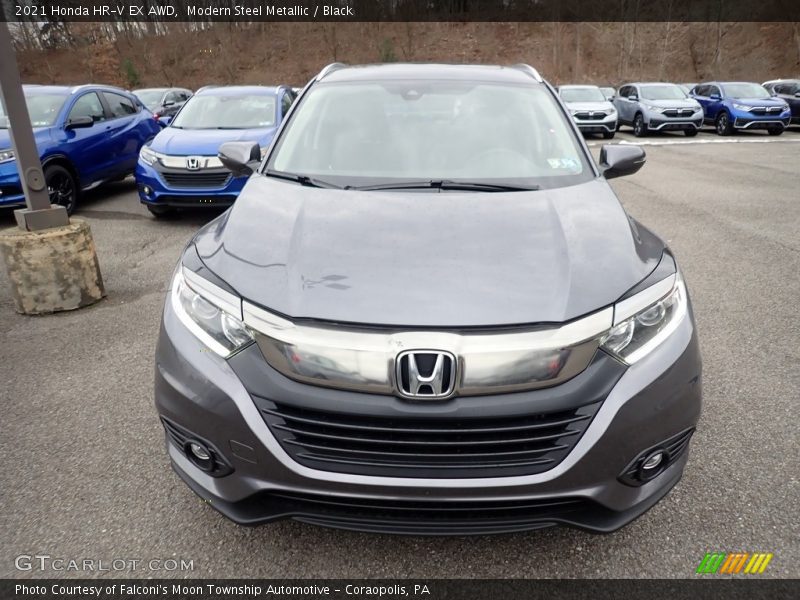 Modern Steel Metallic / Black 2021 Honda HR-V EX AWD