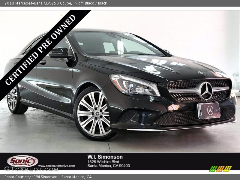 Night Black / Black 2018 Mercedes-Benz CLA 250 Coupe