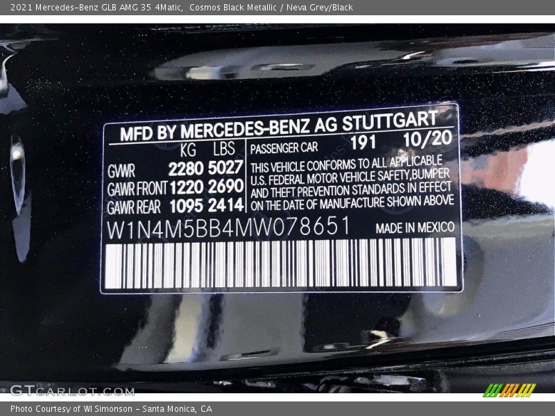 Cosmos Black Metallic / Neva Grey/Black 2021 Mercedes-Benz GLB AMG 35 4Matic