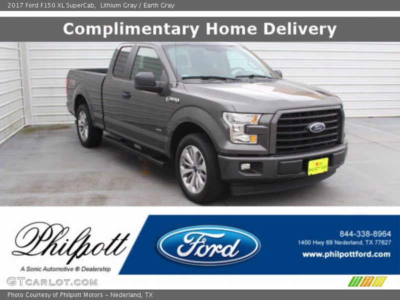 Lithium Gray / Earth Gray 2017 Ford F150 XL SuperCab