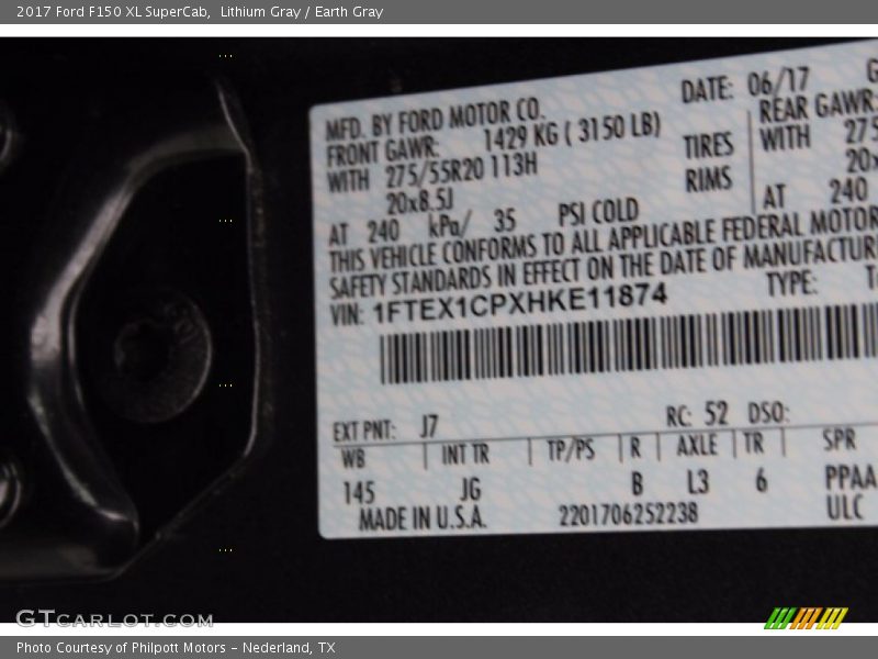 Lithium Gray / Earth Gray 2017 Ford F150 XL SuperCab