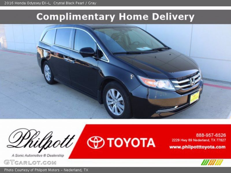 Crystal Black Pearl / Gray 2016 Honda Odyssey EX-L