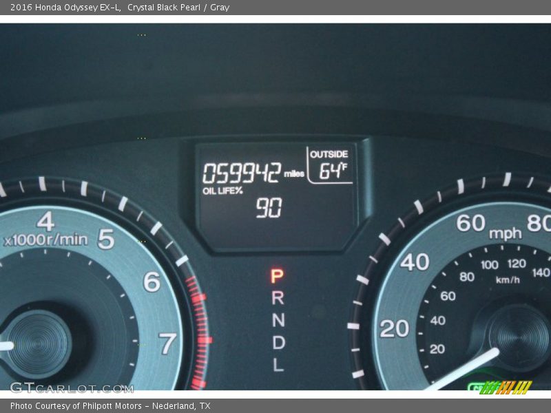 Crystal Black Pearl / Gray 2016 Honda Odyssey EX-L