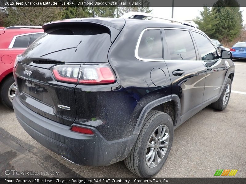 Diamond Black Crystal Pearl / Black 2019 Jeep Cherokee Latitude Plus 4x4