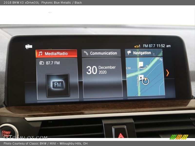 Phytonic Blue Metallic / Black 2018 BMW X3 xDrive30i