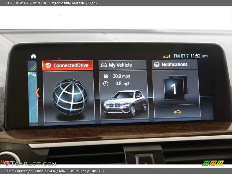 Phytonic Blue Metallic / Black 2018 BMW X3 xDrive30i