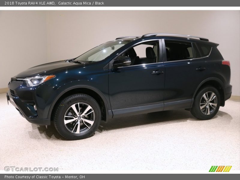 Galactic Aqua Mica / Black 2018 Toyota RAV4 XLE AWD