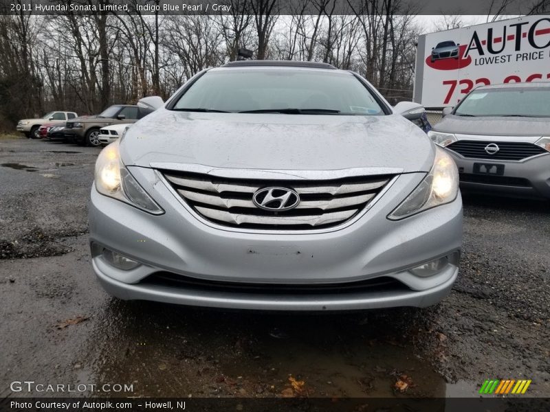 Indigo Blue Pearl / Gray 2011 Hyundai Sonata Limited