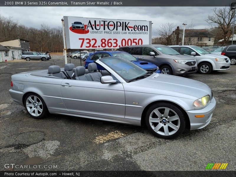 Titanium Silver Metallic / Black 2003 BMW 3 Series 325i Convertible