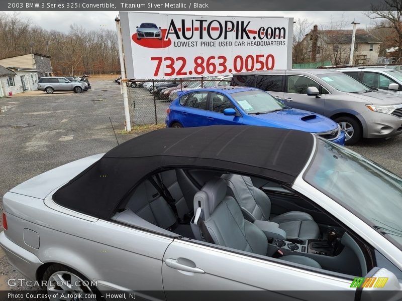 Titanium Silver Metallic / Black 2003 BMW 3 Series 325i Convertible