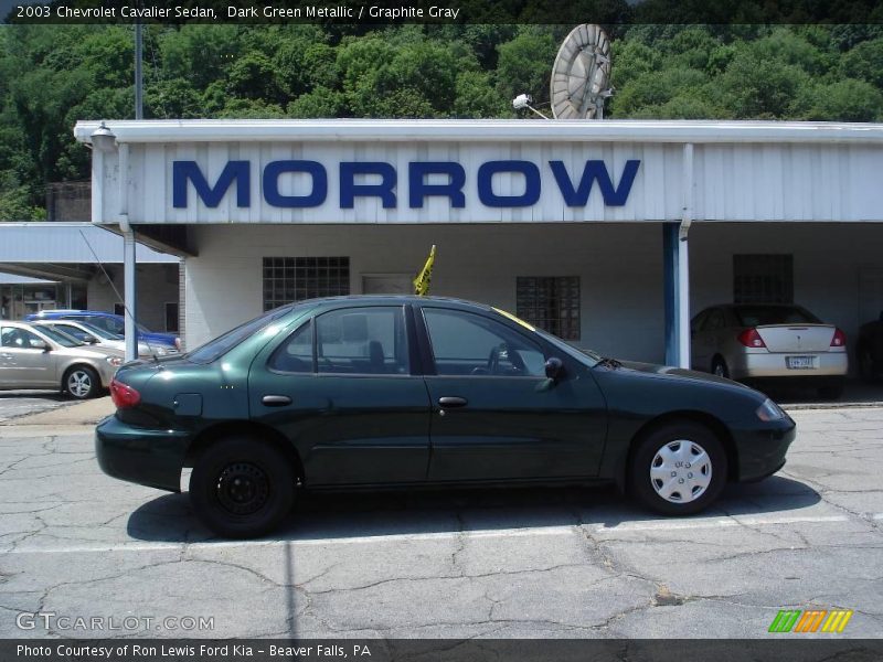 Dark Green Metallic / Graphite Gray 2003 Chevrolet Cavalier Sedan