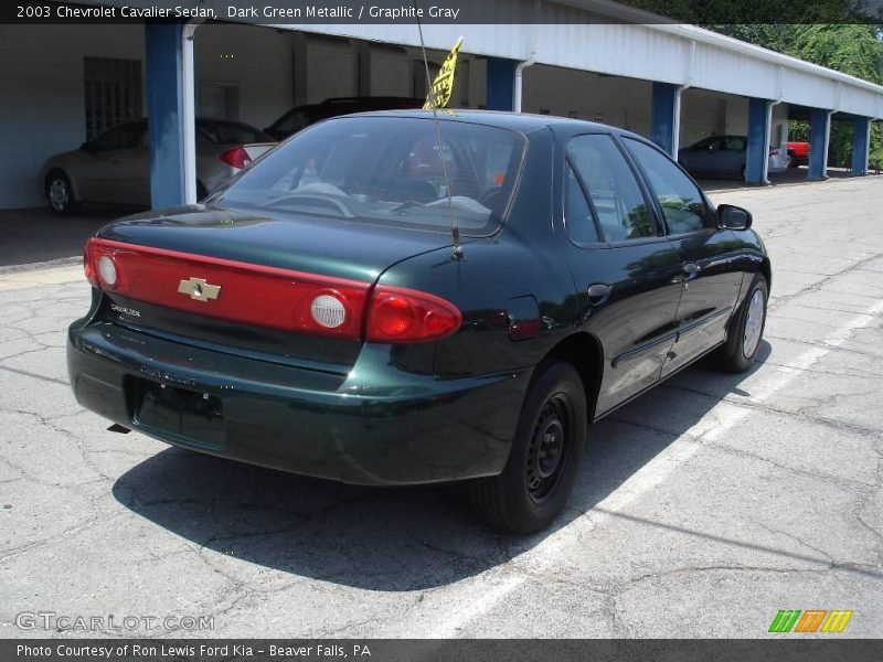 Dark Green Metallic / Graphite Gray 2003 Chevrolet Cavalier Sedan
