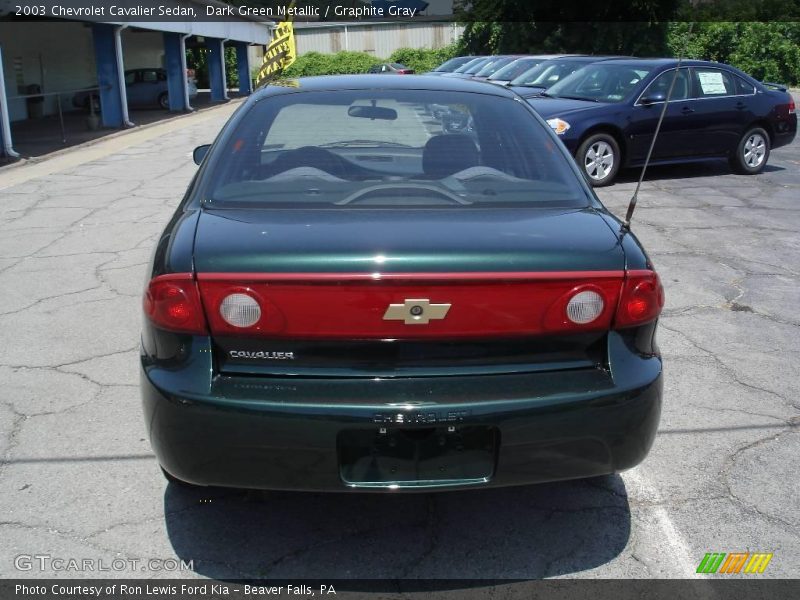 Dark Green Metallic / Graphite Gray 2003 Chevrolet Cavalier Sedan