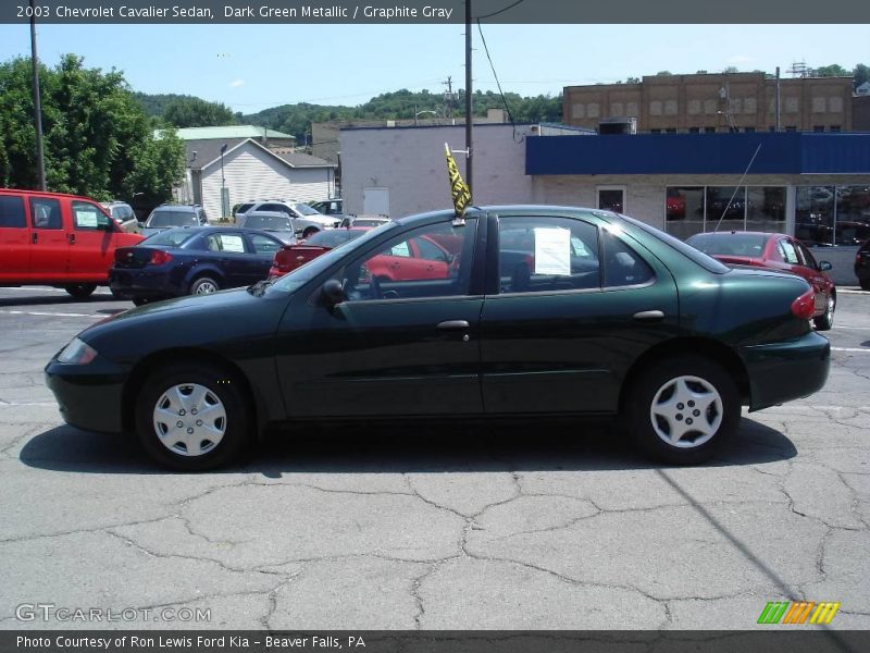 Dark Green Metallic / Graphite Gray 2003 Chevrolet Cavalier Sedan