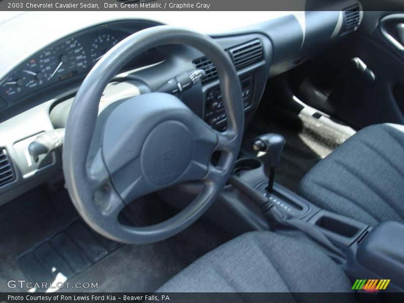 Dark Green Metallic / Graphite Gray 2003 Chevrolet Cavalier Sedan