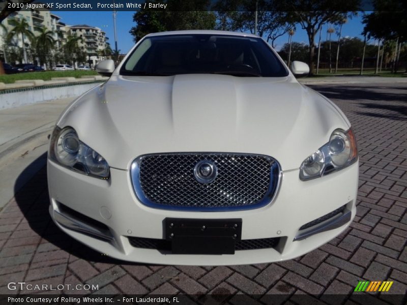 Porcelain White / Barley 2010 Jaguar XF Sport Sedan