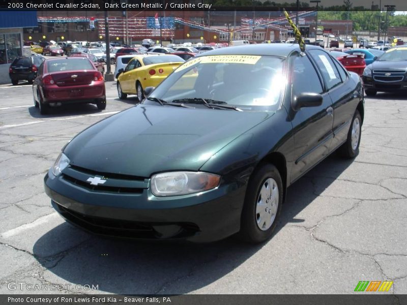 Dark Green Metallic / Graphite Gray 2003 Chevrolet Cavalier Sedan