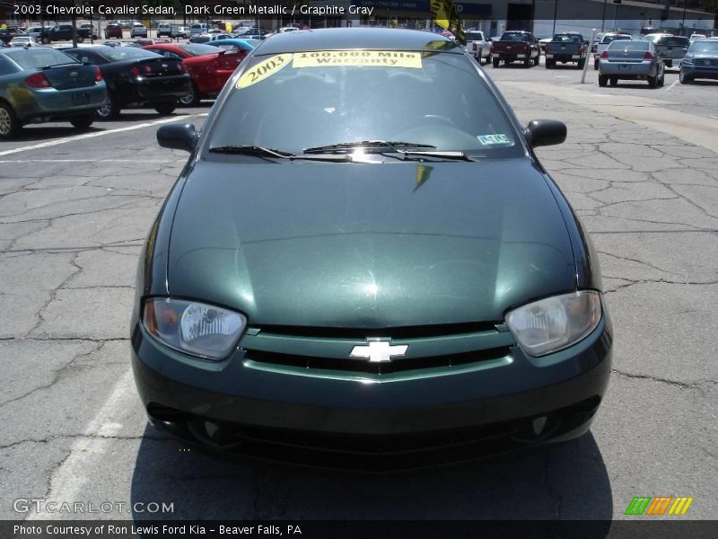 Dark Green Metallic / Graphite Gray 2003 Chevrolet Cavalier Sedan