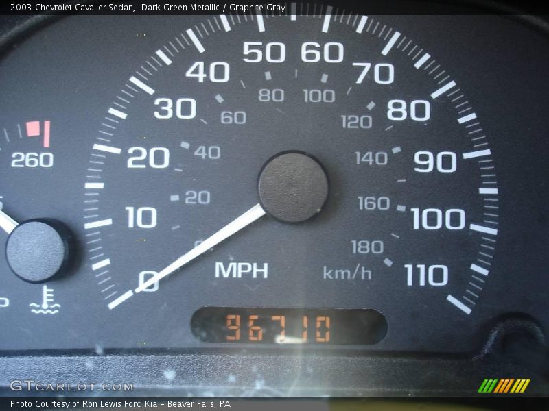 Dark Green Metallic / Graphite Gray 2003 Chevrolet Cavalier Sedan