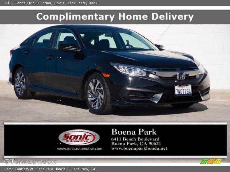 Crystal Black Pearl / Black 2017 Honda Civic EX Sedan