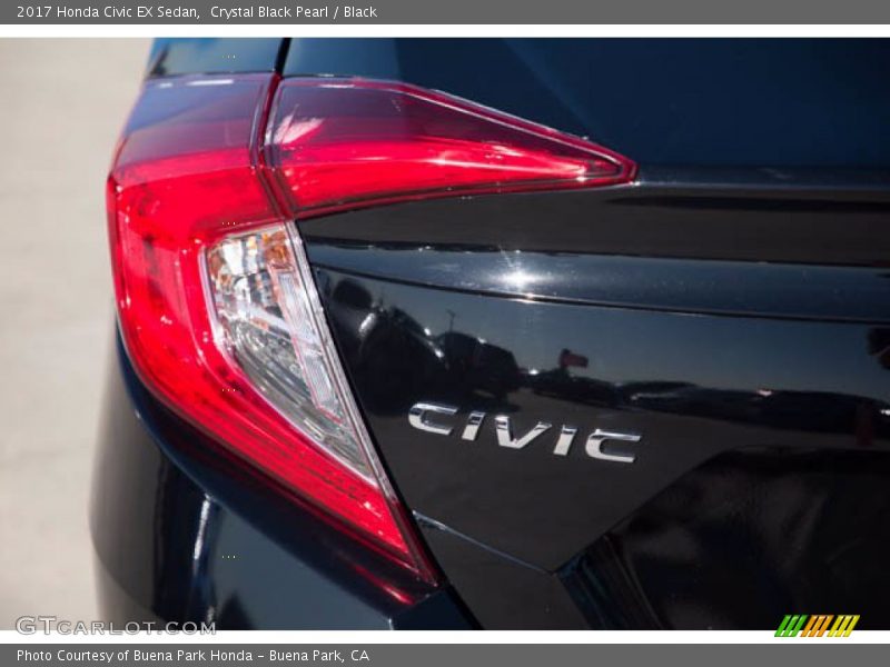 Crystal Black Pearl / Black 2017 Honda Civic EX Sedan