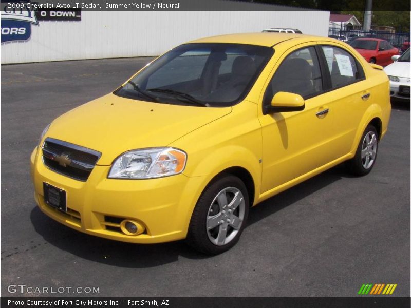 Summer Yellow / Neutral 2009 Chevrolet Aveo LT Sedan