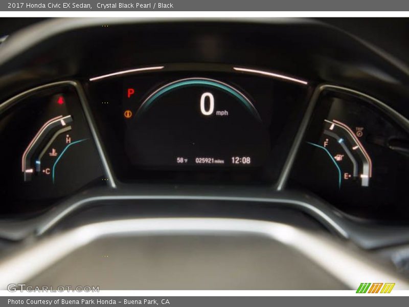Crystal Black Pearl / Black 2017 Honda Civic EX Sedan