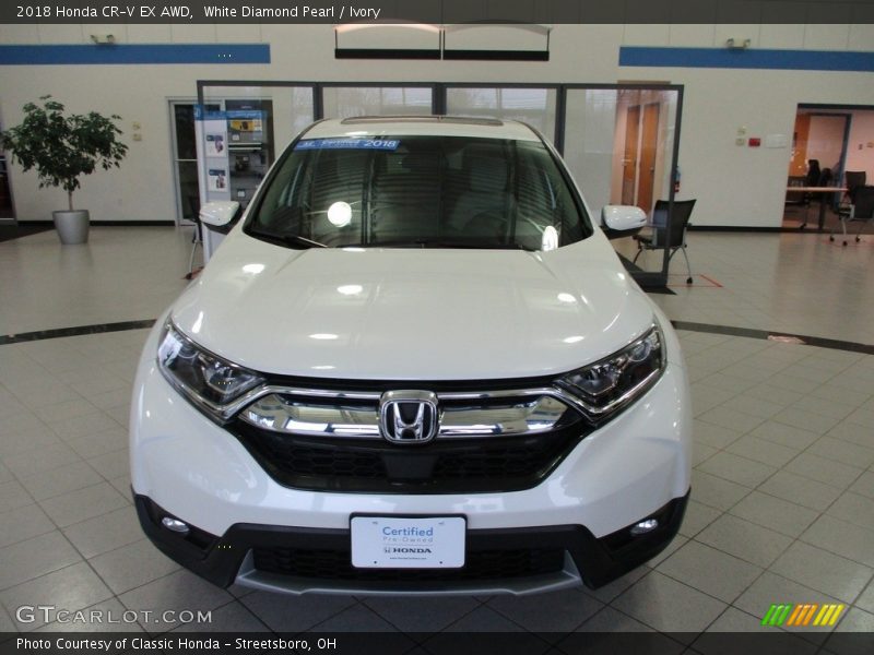 White Diamond Pearl / Ivory 2018 Honda CR-V EX AWD