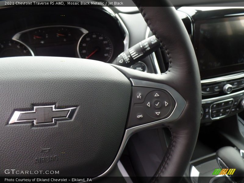 Mosaic Black Metallic / Jet Black 2021 Chevrolet Traverse RS AWD