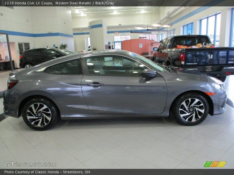 Modern Steel Metallic / Black/Gray 2018 Honda Civic LX Coupe