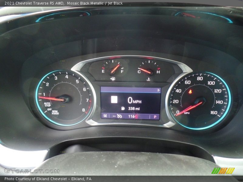Mosaic Black Metallic / Jet Black 2021 Chevrolet Traverse RS AWD